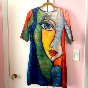 Abstract paint brush dress